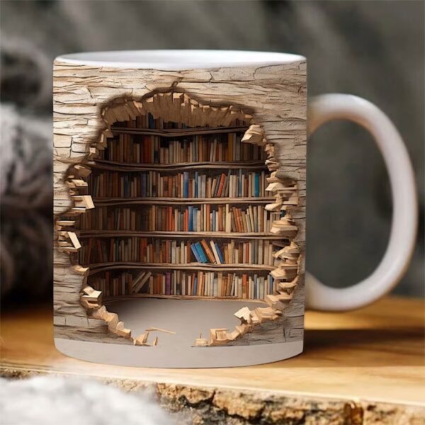 Ceramic Coffee Mug 3D Bookshelf