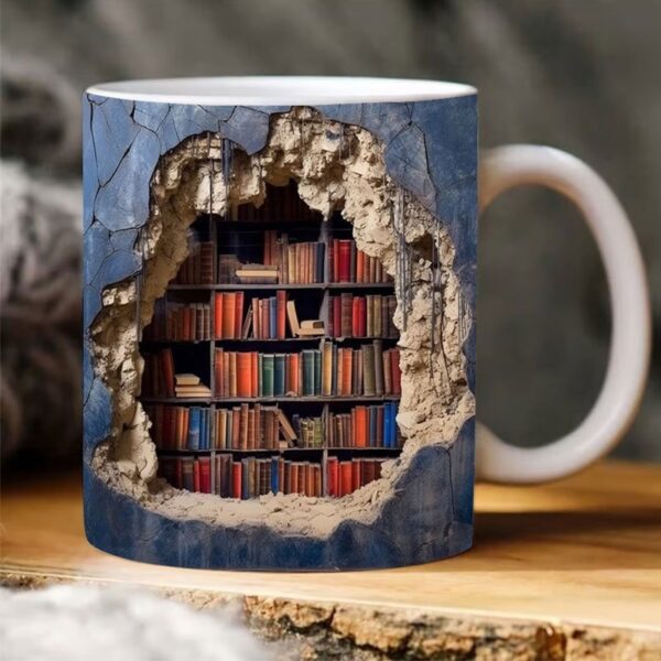 Ceramic Coffee Mug 3D Bookshelf