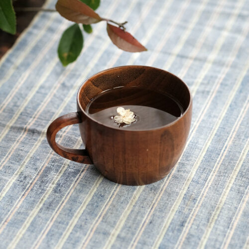 Handle wooden coffee cup