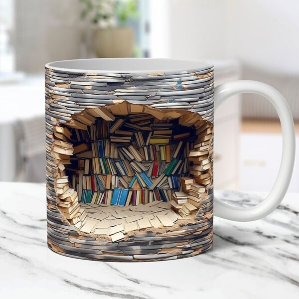 Ceramic Coffee Mug 3D Bookshelf