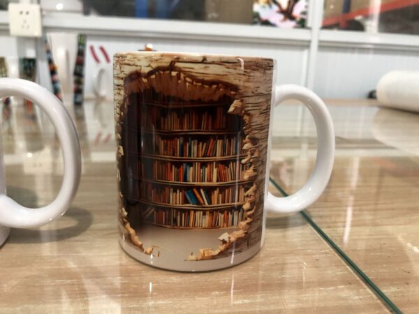 Ceramic Coffee Mug 3D Bookshelf